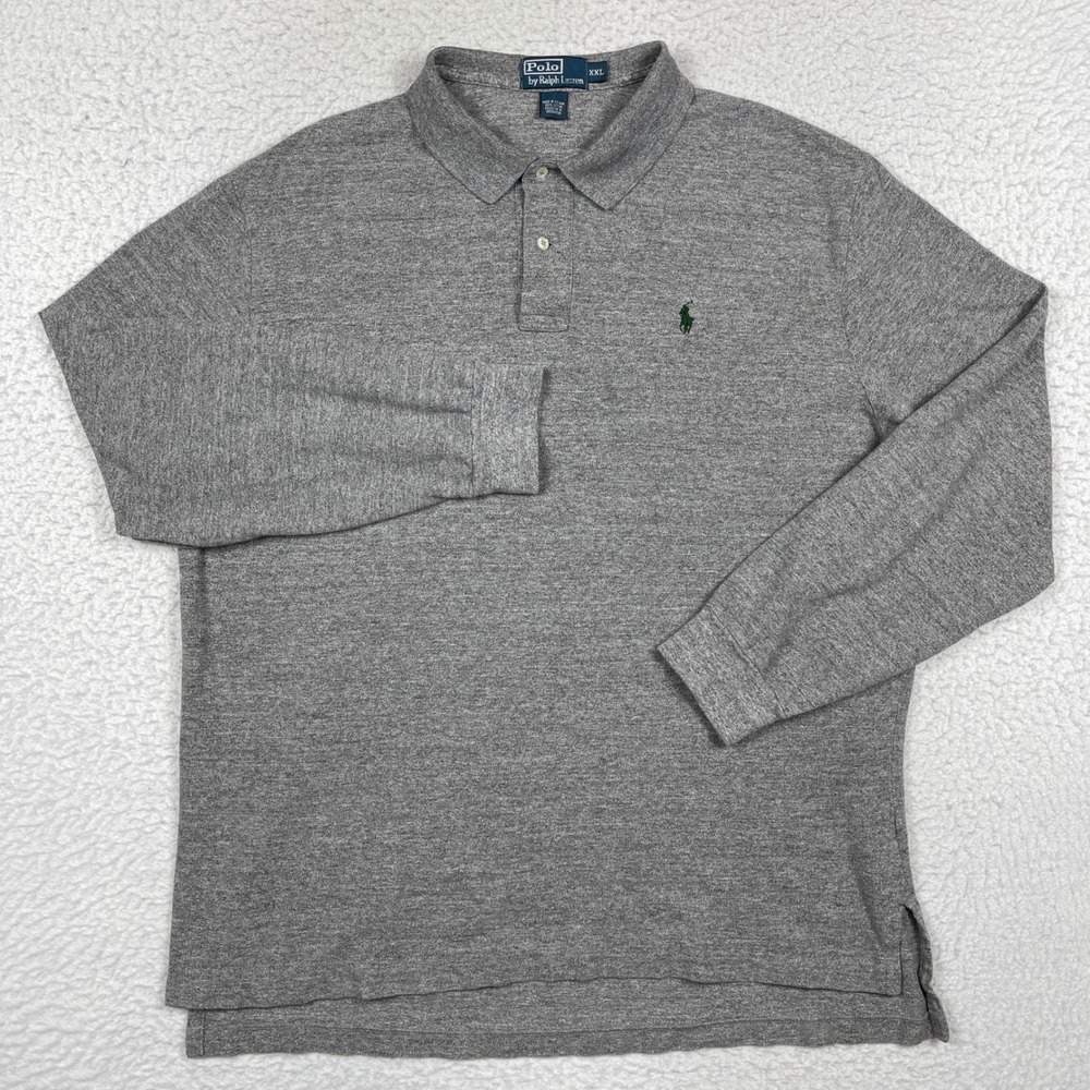 Polo Ralph Lauren Polo Mens XXL Gray Long Sleeve Pony Logo Preppy Classic Basic